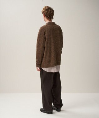 ATON BABY WOOL MOULINE | オーバーサイズカーディガン - UNISEX BROWN