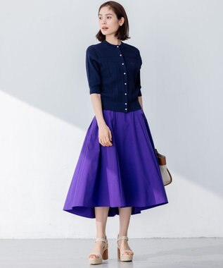 組曲 【速乾・撥水】ハイカウントタフタ スカート パープル系