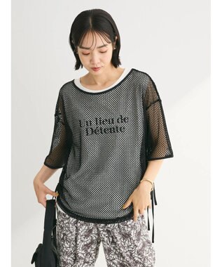 Green Parks ＳＥＴ２点　メッシュ＋ノースリーブロゴプルオーバー Black