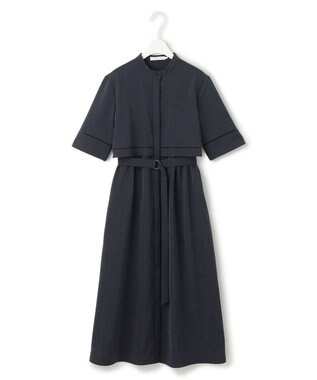ICB L 【ASUMI・MANAMIコラボ 丈が選べる】ハシゴレースシャツワンピース ネイビー系