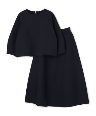 UNFILO BEAUTY FORM KNIT フレアスカート セットアップ ネイビー