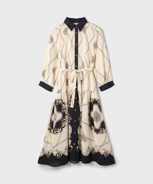 GRACE CONTINENTAL スカーフプリントシャツワンピース キナリ