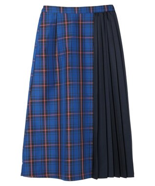 Green Parks アシメサイドプリーツスカート Blue