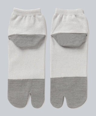 WHITE MAILS 【UNISEX】PAPER COLOR BLOCK TABI ANKLE ソックス ライトグレー