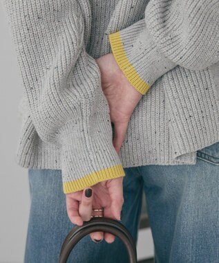 AMERICAN HOLIC 【WEB限定】配色ラインニットプルオーバー Oatmeal