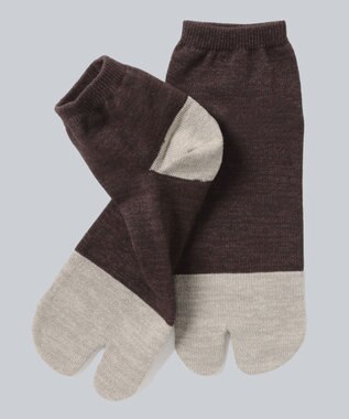 WHITE MAILS 【UNISEX】PAPER COLOR BLOCK TABI ANKLE ソックス カーキ