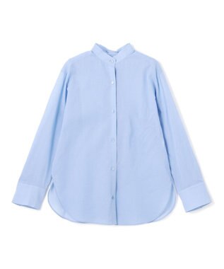 BEIGE， 【洗える】PLUMERIA / コットンシアーバックボウタイブラウス Sax