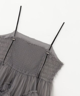 GRACE CONTINENTAL チュールフリルキャミソール グレー