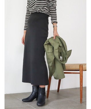 AMERICAN HOLIC エコカルット総針タイトスカート Black