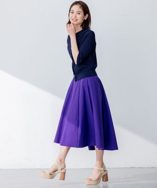 組曲 【速乾・撥水】ハイカウントタフタ スカート パープル系