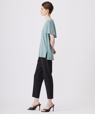 ICB 【接触冷感・UVケア・洗える】 ハイツイストスムース ケープデザインカットソー カデットブルー系