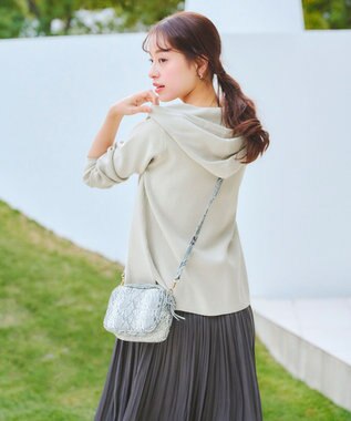 Tiaclasse 【洗える】サマーニットフードパーカートップス エクリュ