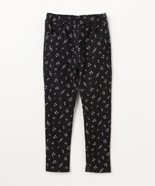 ANY KIDS 7days 裏シャギー 総柄ガーリーパンツ ブラック×音符