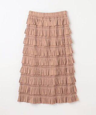 GRACE CONTINENTAL フリルタイトスカート ブラウン