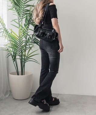 WEGO 金具デザインポケットショルダー ブラック