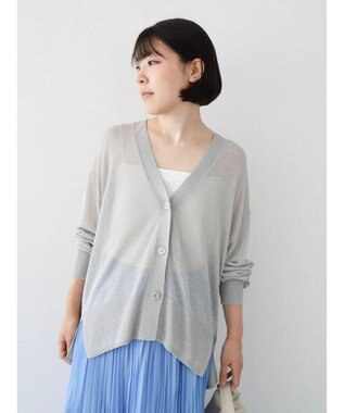 Green Parks さらっと　Ｖネックカーディガン Gray Mixture