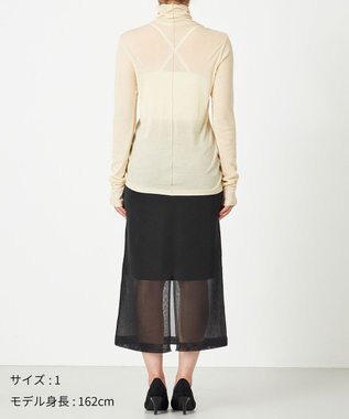 NAVE 【Nave・洗える】ツイストシアー タートルネックプルオーバー ライトイエロー系