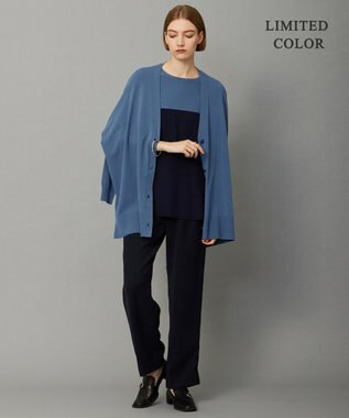 ICB L 【WEB限定カラーあり・洗える】 ライトダブルクロス ストレートパンツ ネイビー系［WEB限定］