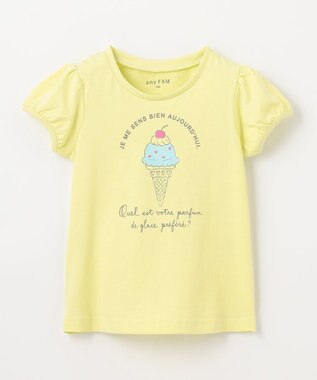 ANY KIDS 【WEB限定】7days プリント 半袖 Tシャツ ライム×アイスクリーム
