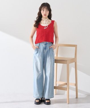 earth music&ecology クロシェビスチェ Deep Red