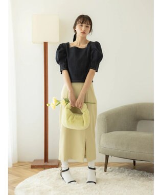 earth music&ecology パワショルスクエアネックプルオーバー Dark Indigo