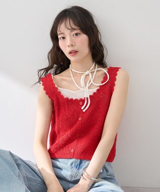 earth music&ecology クロシェビスチェ Deep Red