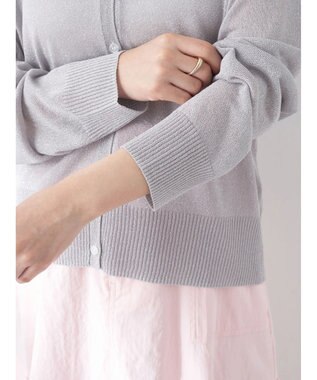 earth music&ecology ラメ入りニットカーディガン Light Gray