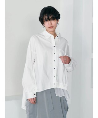 YECCA VECCA シアーMIXアシメシャツ Off White