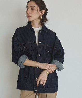 WEGO 【ANGIE VINTAGE】ビッグシルエットデニムジャケット / オーバーサイズGジャン ネイビー