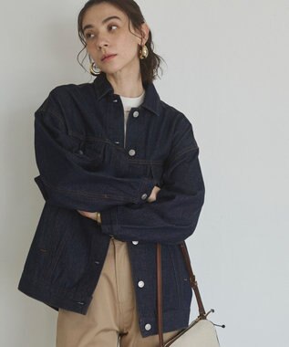 WEGO 【ANGIE VINTAGE】ビッグシルエットデニムジャケット / オーバーサイズGジャン ネイビー