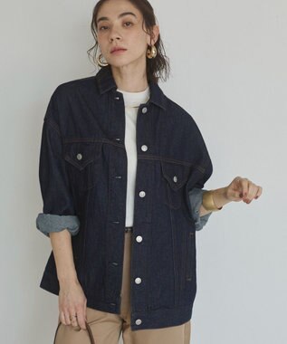 WEGO 【ANGIE VINTAGE】ビッグシルエットデニムジャケット / オーバーサイズGジャン ネイビー