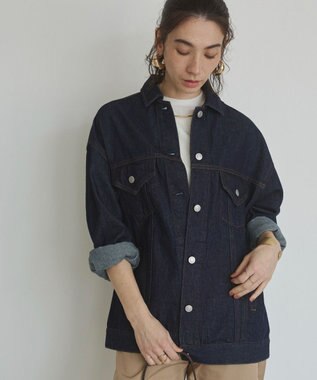 WEGO 【ANGIE VINTAGE】ビッグシルエットデニムジャケット / オーバーサイズGジャン ネイビー
