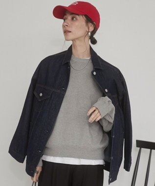 WEGO 【ANGIE VINTAGE】ビッグシルエットデニムジャケット / オーバーサイズGジャン ネイビー