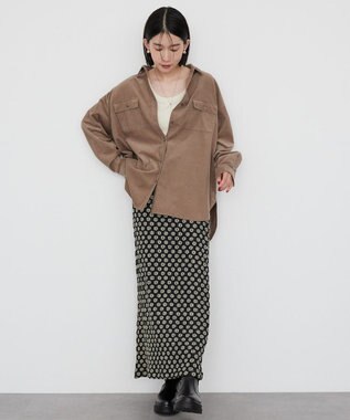 AMERICAN HOLIC Ｗポケットコーデュロイシャツ Gray Beige