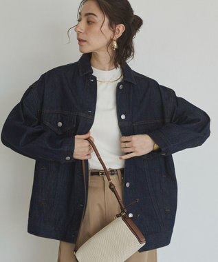 WEGO 【ANGIE VINTAGE】ビッグシルエットデニムジャケット / オーバーサイズGジャン ネイビー