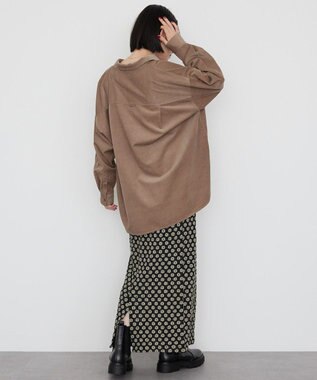 AMERICAN HOLIC Ｗポケットコーデュロイシャツ Gray Beige