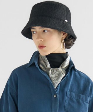 23区 【見上愛さん着用】プードルボア バケットハット ブラック系