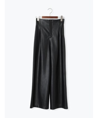 Te chichi フェイクレザーセミワイドパンツ《2025Autumn catalog item》 ブラック