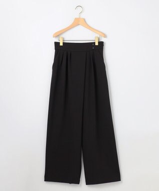 組曲 【暖かい・ストレッチ】バックウォームワイドタックパンツ ブラック系