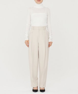 uncrave 【防シワ・洗濯機洗い可】ドライタッチツイル カーブ パンツ（uncrave STANDARD） ライトベージュ