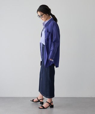 YECCA VECCA フロントZIPハイウエストデニムスカート Dark Indigo