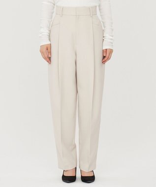 uncrave 【防シワ・洗濯機洗い可】ドライタッチツイル カーブ パンツ（uncrave STANDARD） ライトベージュ