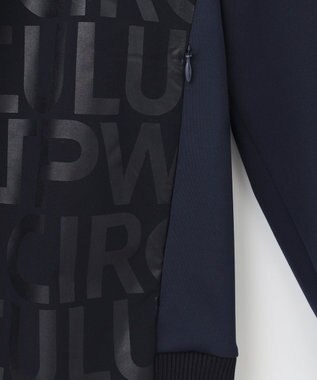 PW CIRCULUS 【MEN】【撥水/防風/ストレッチ】ロゴプリント ジップアップ フーデッド ブルゾン ネイビー系