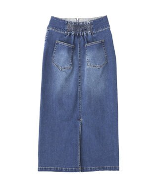 YECCA VECCA フロントZIPハイウエストデニムスカート Indigo