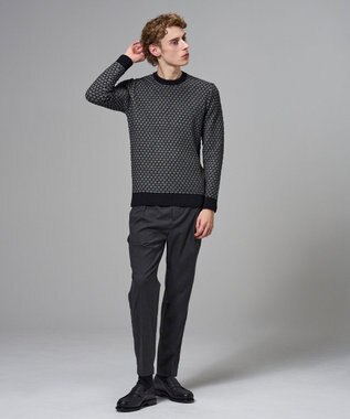 JOSEPH HOMME チャンディーガルジャガード　クルーネックニット グレー系
