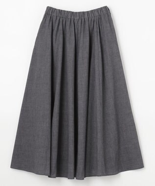 ANY 【ウエストゴム】シャンブレーライク スカート チャコール