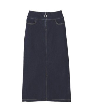 YECCA VECCA フロントZIPハイウエストデニムスカート Dark Indigo