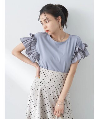 earth music&ecology フリルスリーブカットソー Sax