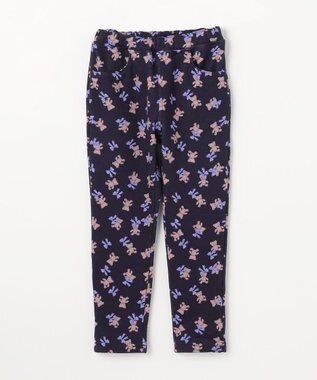 ANY KIDS 7days 裏シャギー 総柄ガーリーパンツ ネイビー×クマ