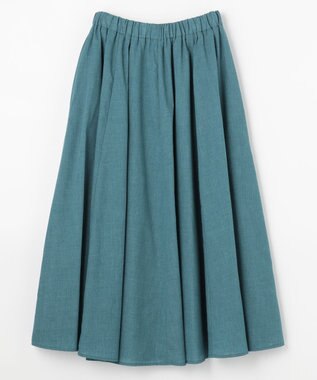 ANY 【ウエストゴム】シャンブレーライク スカート ターコイズ